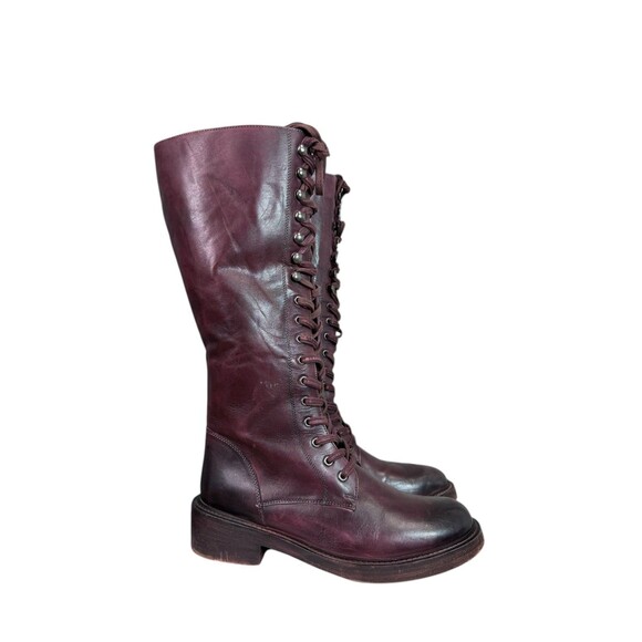 Vintage Foundry Co. Sadelle Burgundy Leather Tall Boots $250 Size EU 41, US 10 - Picture 4 of 9